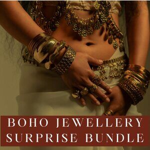 BOHO JEWELLERY JAR Random Bohemian Style Mixed Jewellery Bundle Minimum 30 pcs